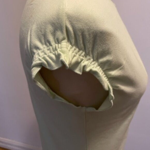 Colour Eighteen cap sleeve ballet neck tee in aqua jersey with placed print NWOT - Picture 7 of 9